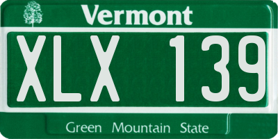 VT license plate XLX139