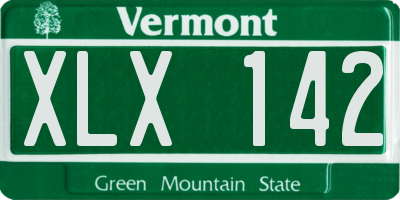 VT license plate XLX142
