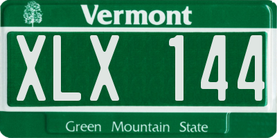 VT license plate XLX144