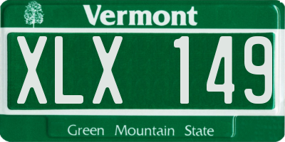 VT license plate XLX149