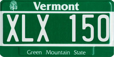 VT license plate XLX150