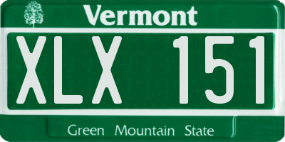 VT license plate XLX151