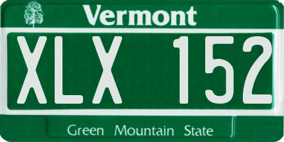 VT license plate XLX152
