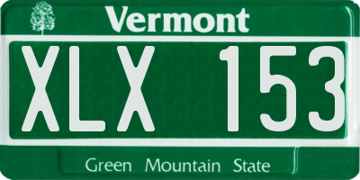 VT license plate XLX153