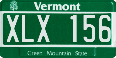 VT license plate XLX156