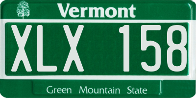 VT license plate XLX158