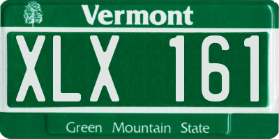 VT license plate XLX161