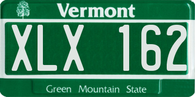 VT license plate XLX162