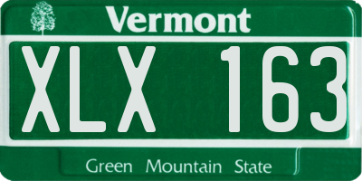 VT license plate XLX163