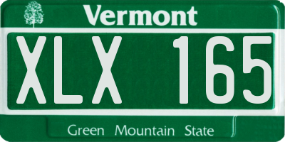 VT license plate XLX165