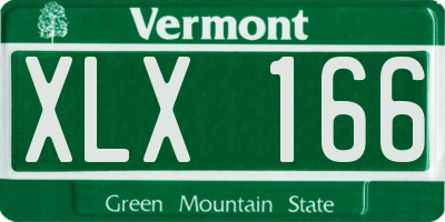VT license plate XLX166