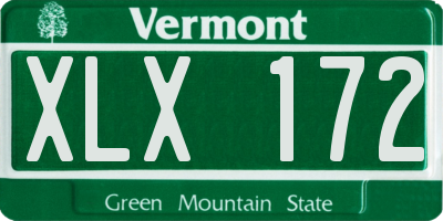 VT license plate XLX172