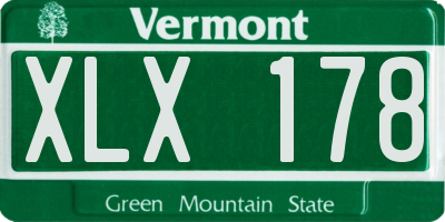 VT license plate XLX178