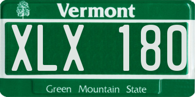 VT license plate XLX180