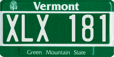 VT license plate XLX181