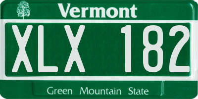 VT license plate XLX182