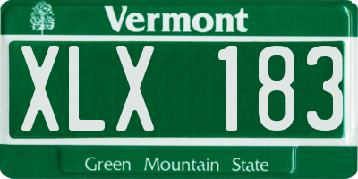 VT license plate XLX183