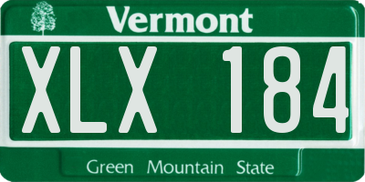 VT license plate XLX184