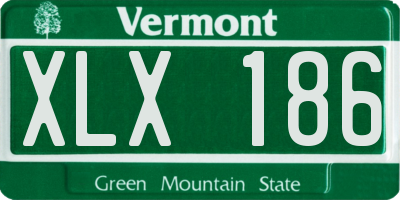 VT license plate XLX186