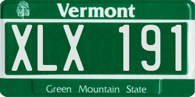 VT license plate XLX191