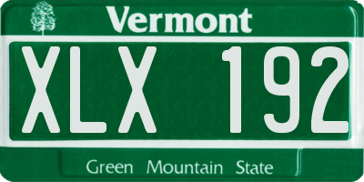 VT license plate XLX192