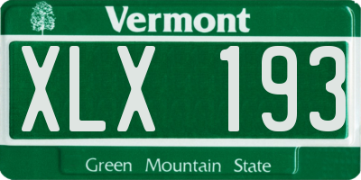 VT license plate XLX193