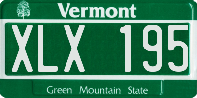 VT license plate XLX195