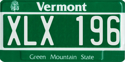 VT license plate XLX196