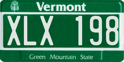 VT license plate XLX198