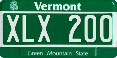 VT license plate XLX200