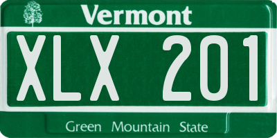 VT license plate XLX201