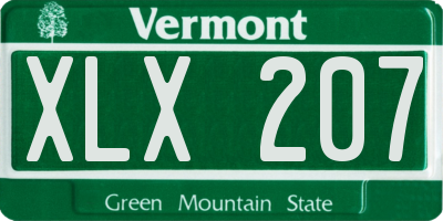 VT license plate XLX207
