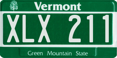 VT license plate XLX211