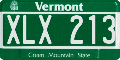 VT license plate XLX213