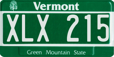 VT license plate XLX215