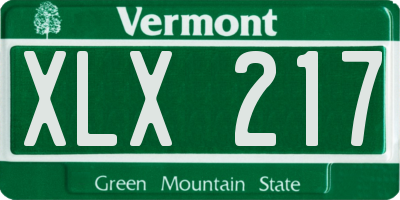 VT license plate XLX217