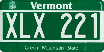 VT license plate XLX221