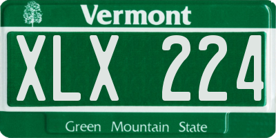 VT license plate XLX224