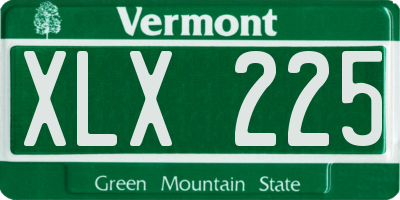 VT license plate XLX225