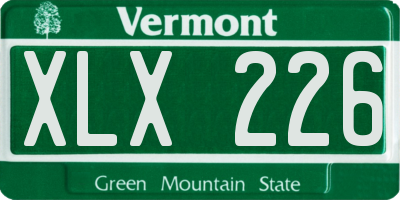 VT license plate XLX226