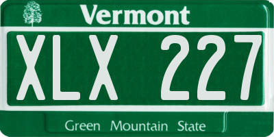 VT license plate XLX227