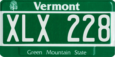 VT license plate XLX228