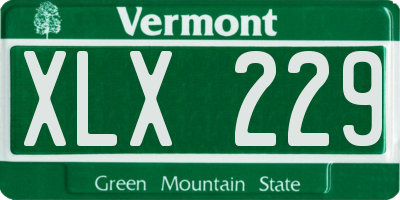 VT license plate XLX229