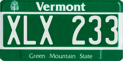 VT license plate XLX233