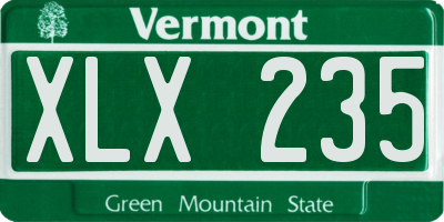 VT license plate XLX235