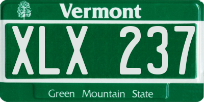 VT license plate XLX237