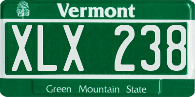 VT license plate XLX238