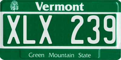 VT license plate XLX239