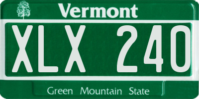 VT license plate XLX240