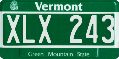 VT license plate XLX243